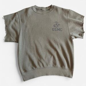USMC green cropped sweatshirt